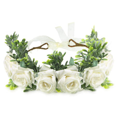 Honoson dog wedding floral collar showcases delicate blooms for event-ready pet photos.