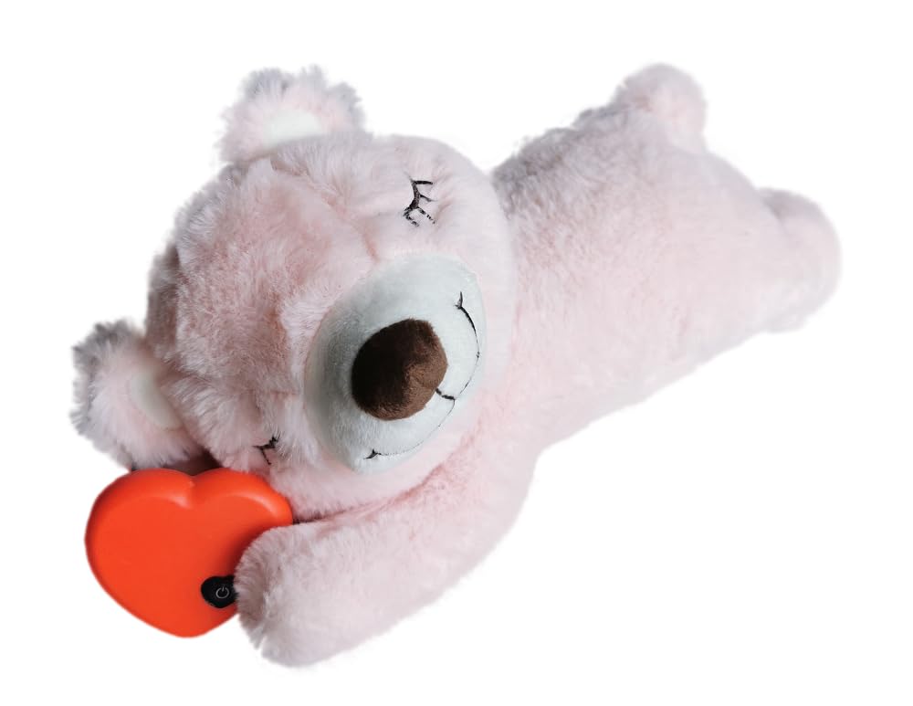 HonourHope dog heartbeat toy demonstrates heartbeat simulation to calm anxious dogs at night.