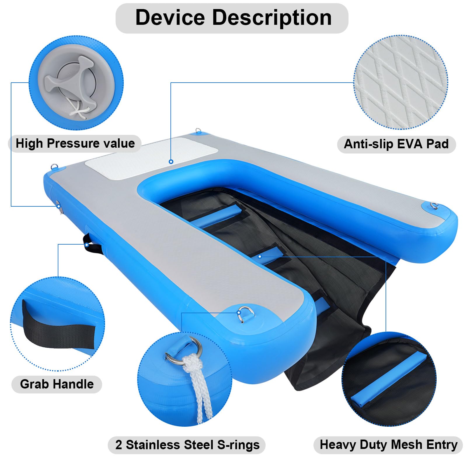 HONYTA complete accessory kit includes pump, ropes, bag for outdoor use