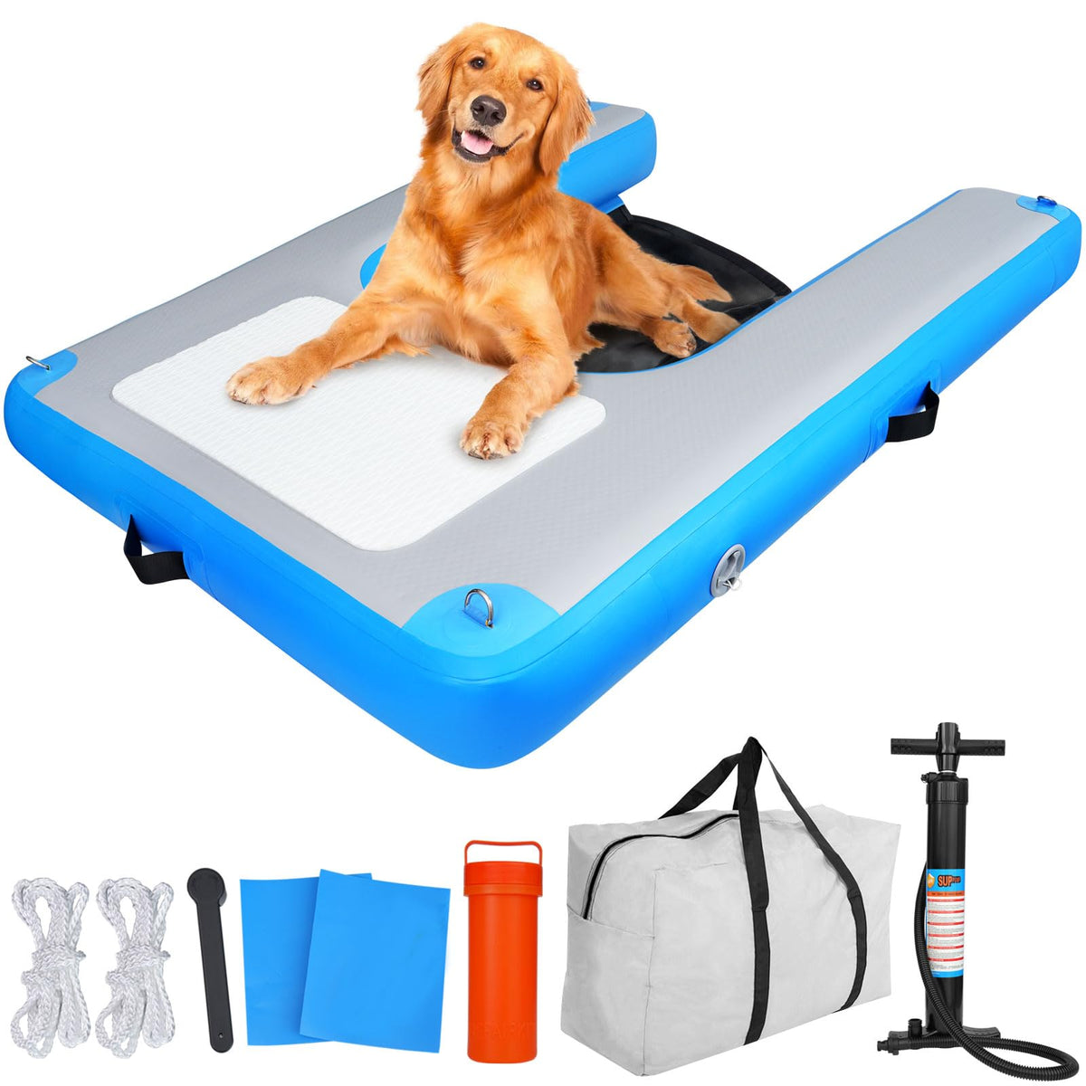HONYTA inflatable dog water ramp in pool entry offers easy access