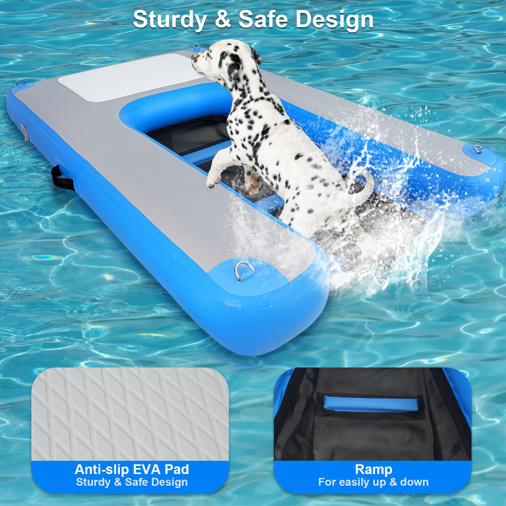 HONYTA dog ramp supports resting in water during breaks