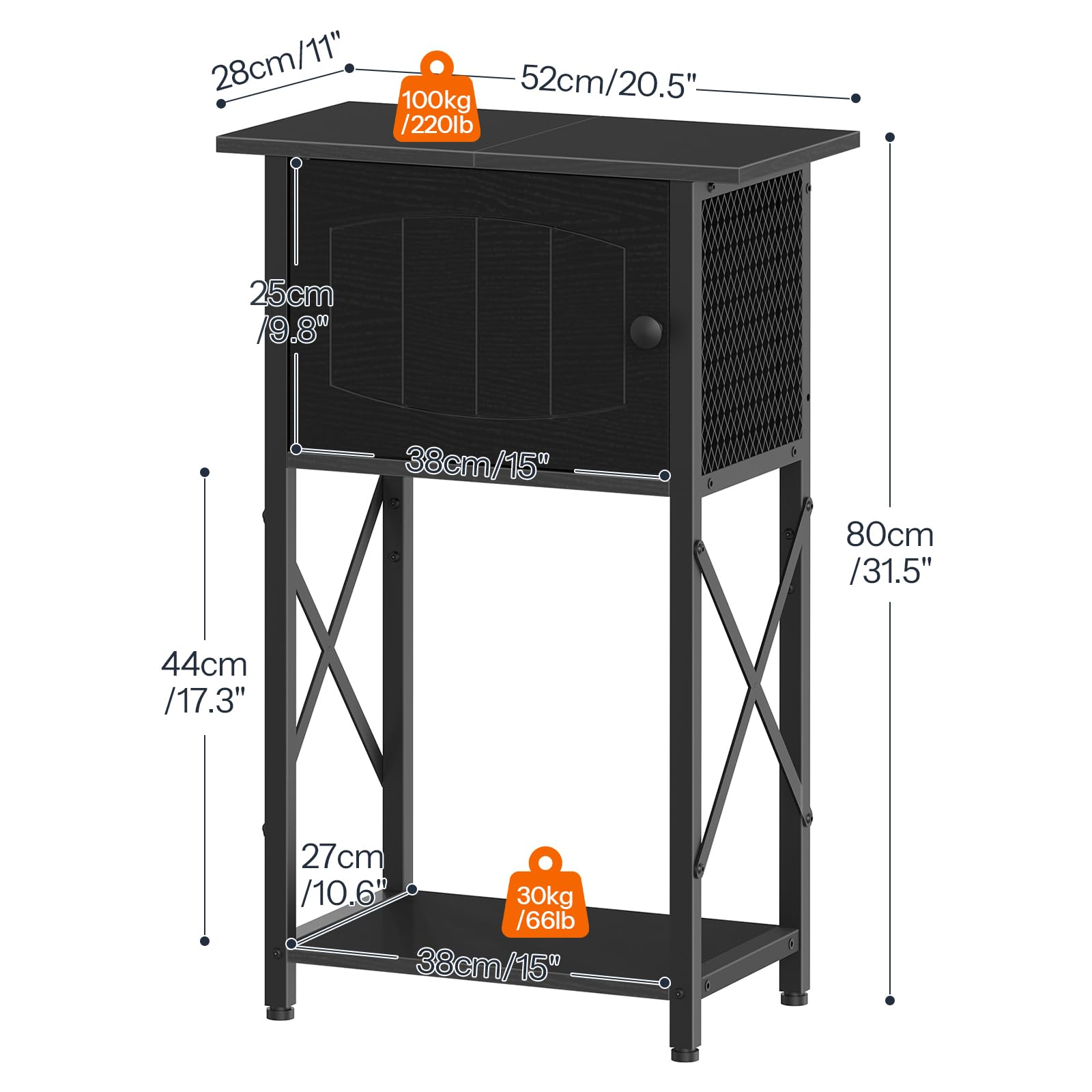 HOOBRO aquarium stand cabinet open—easy access to nets, foods, and treatments