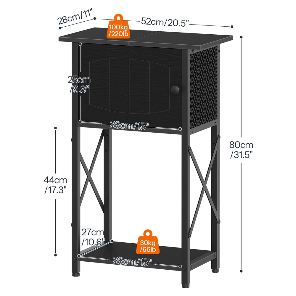 HOOBRO aquarium stand cabinet open—easy access to nets, foods, and treatments