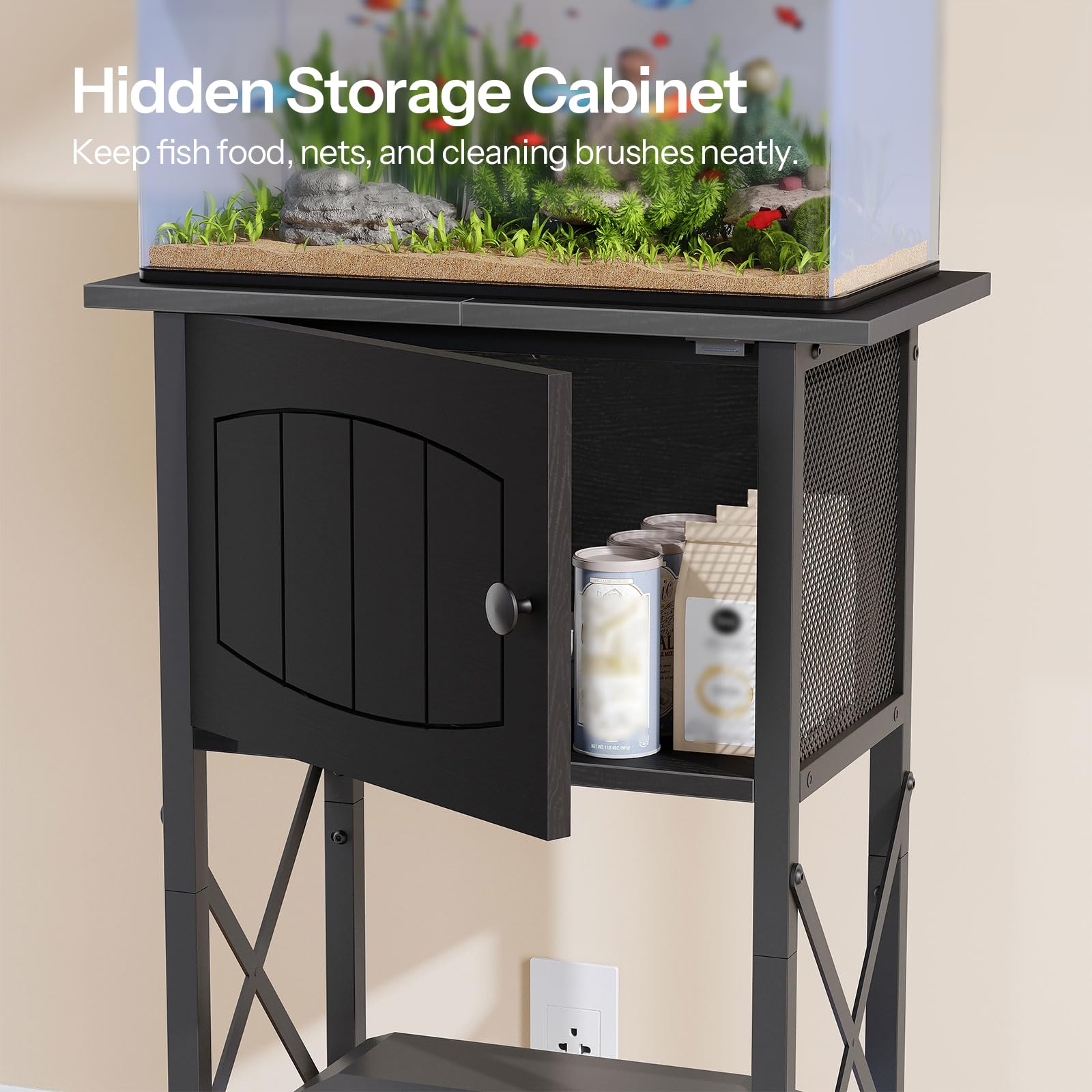 HOOBRO aquarium stand metal frame—sturdy support for tanks and stable setup