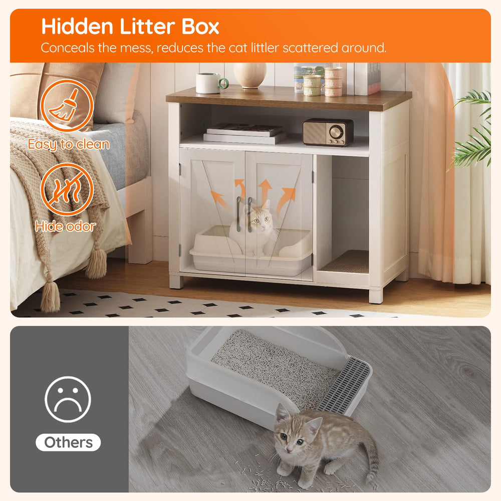 HOOBRO cat litter box enclosure assembly instructions included for DIY setup
