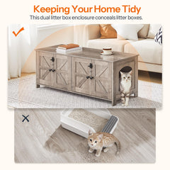 HOOBRO interior-space offers ample room for two felines to relax and nest.