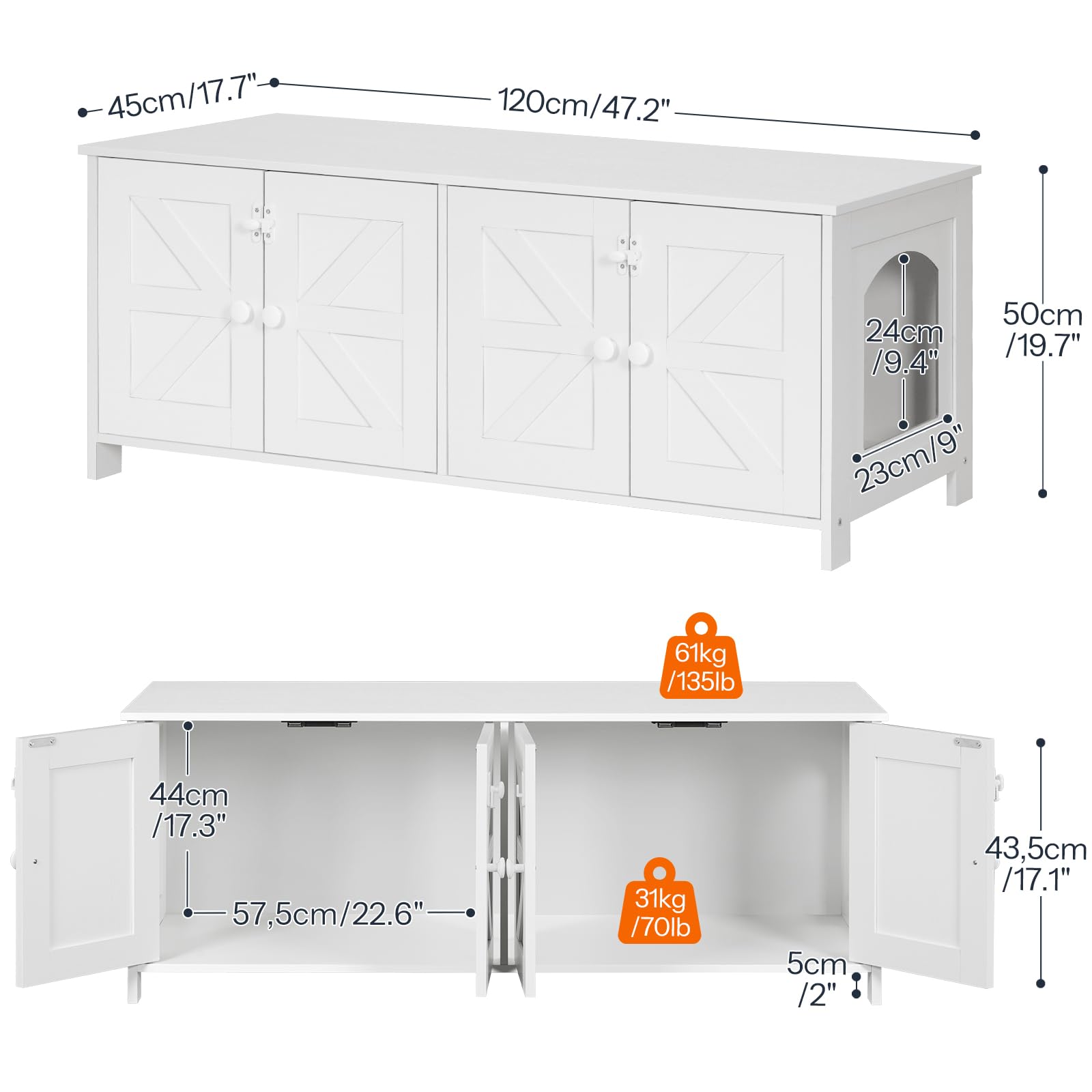 HOOBRO cat litter box enclosure multi-function design supports litter concealment, bed, and storage
