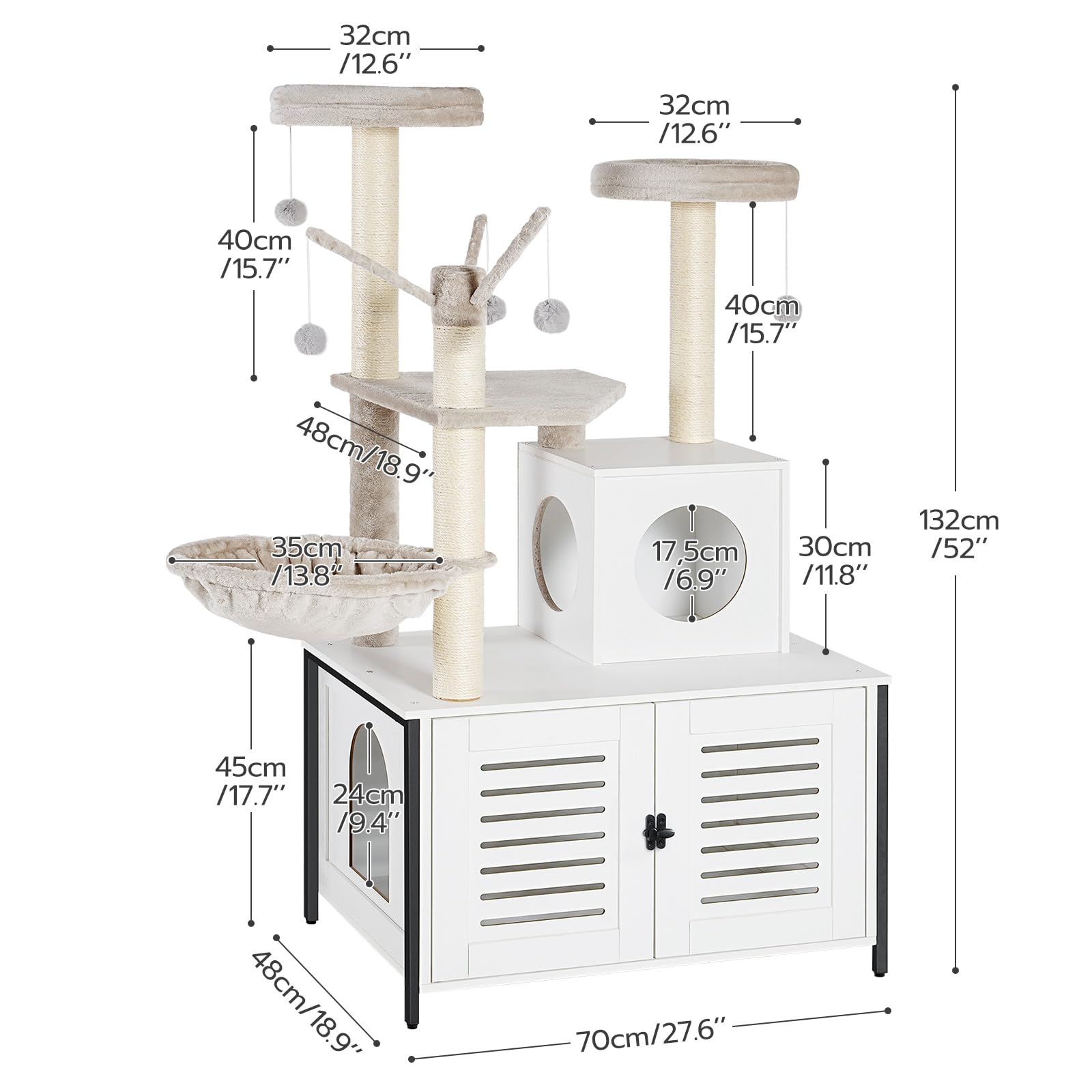 HOOBRO cat tree assembly photo shows sturdy joinery and design