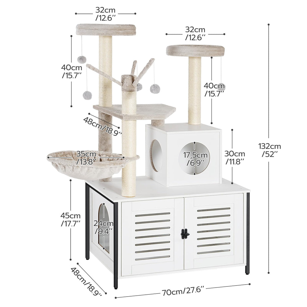 HOOBRO cat tree assembly photo shows sturdy joinery and design