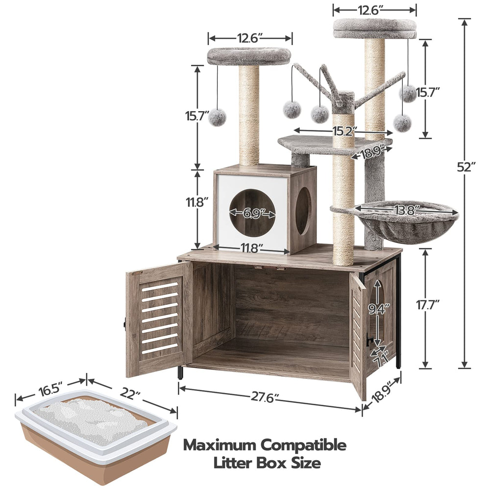 HOOBRO cat tree durable particleboard ensures sturdy everyday use