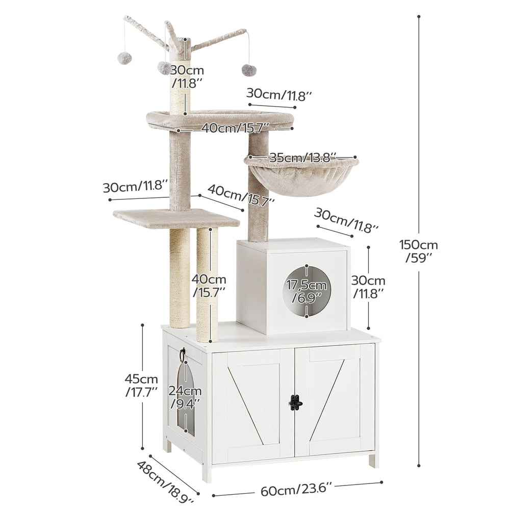 HOOBRO cat tree hammock provides relaxing retreat for multiple cats.