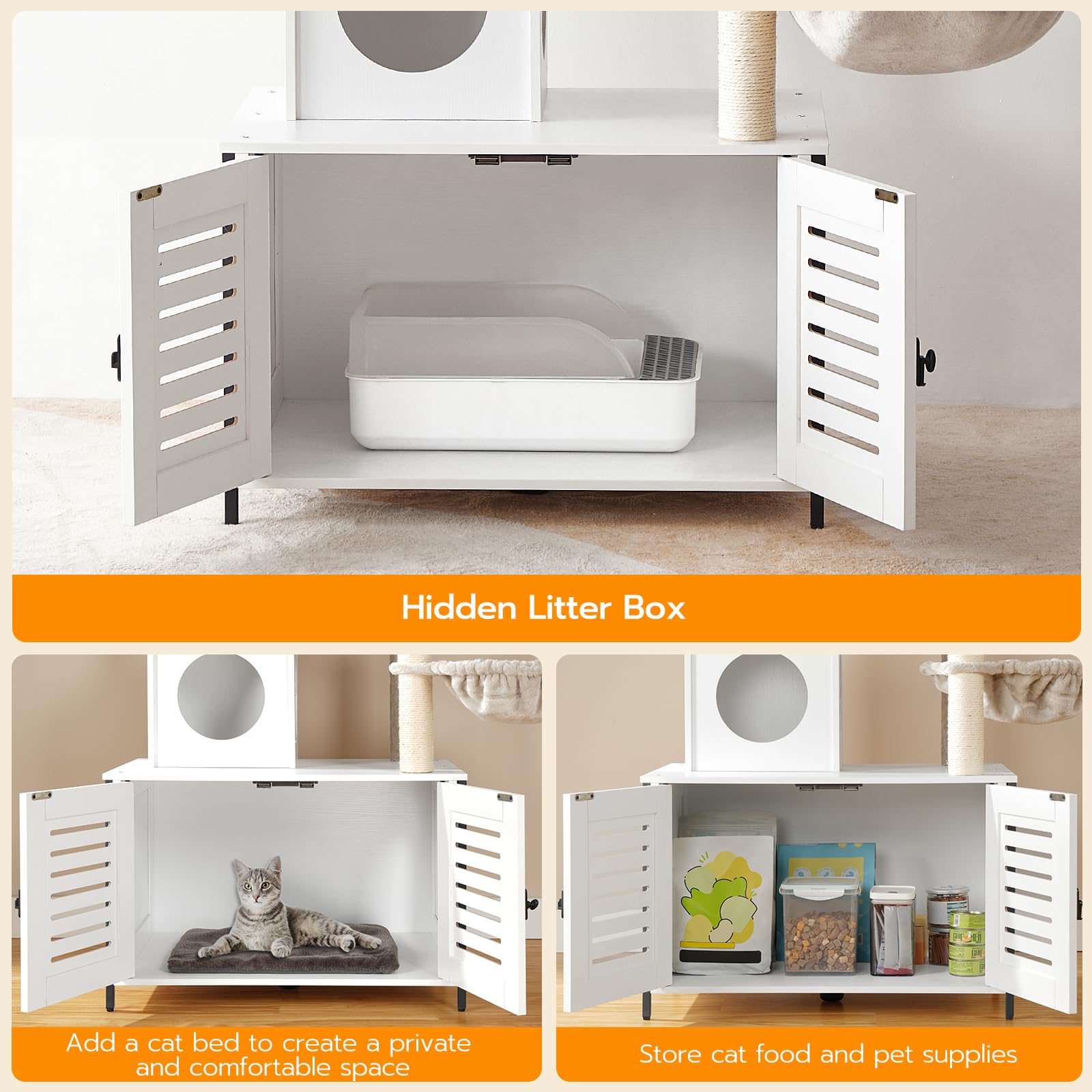 HOOBRO cat tree observation decks give elevated views for curious cats