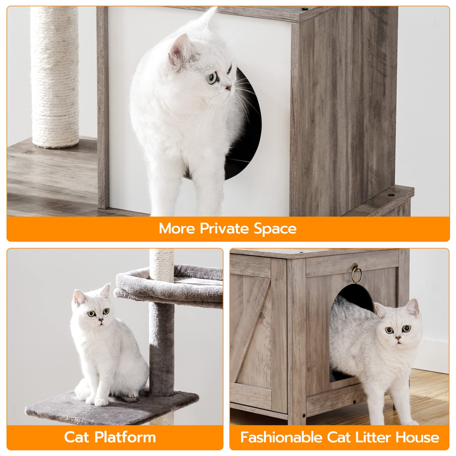 HOOBRO Cat Tree Tower hammock offers elevated, relaxing lounging area