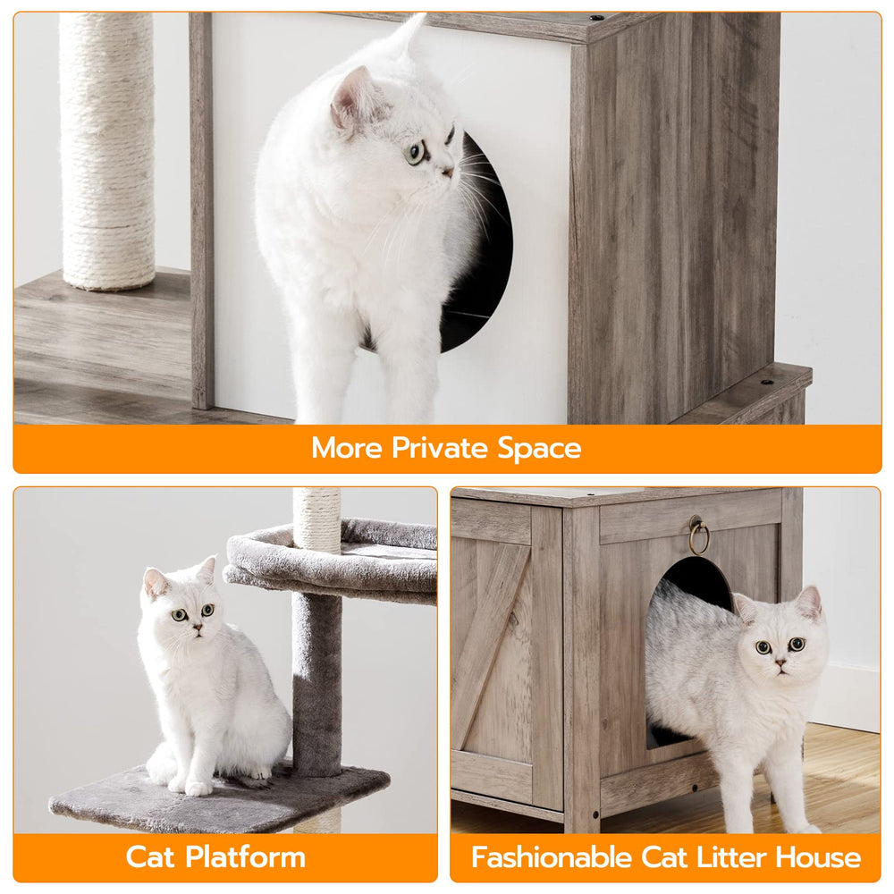 HOOBRO Cat Tree Tower hammock offers elevated, relaxing lounging area