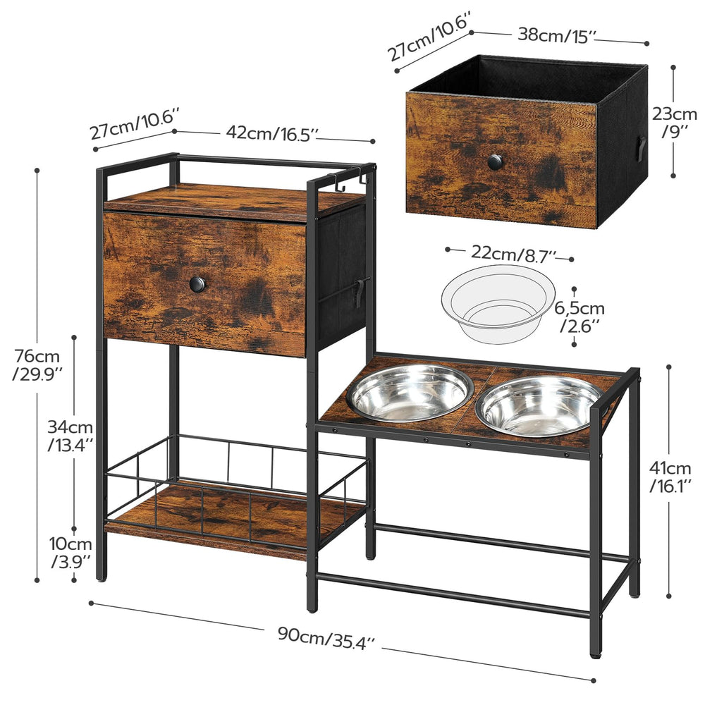 HOOBRO dimensions 35.4 by 10.6 by 29.9 inches of sturdy frame