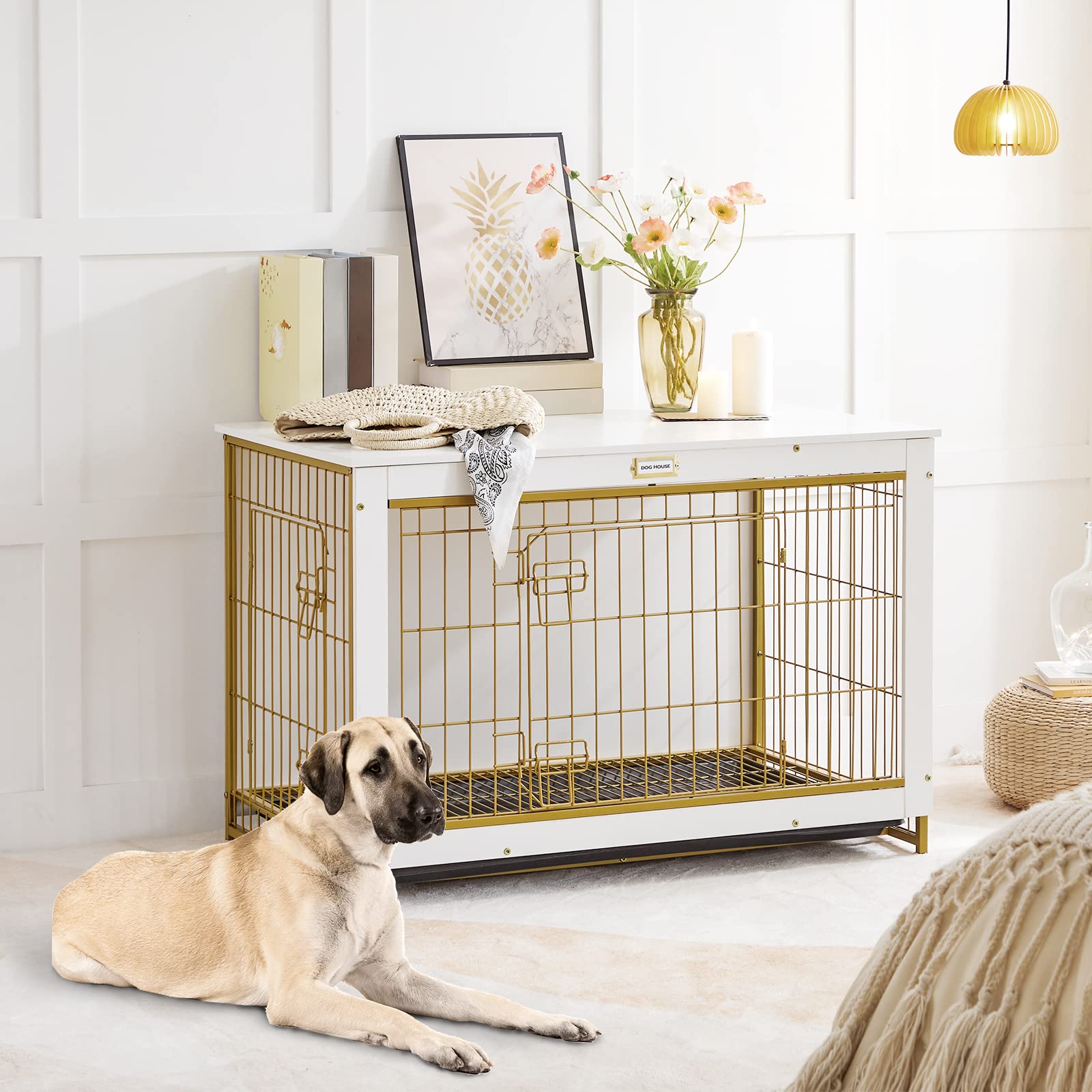 HOOBRO DW982GW03 90 lb capacity fits medium to large dogs with secure enclosure
