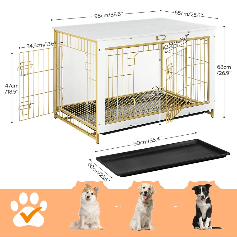 HOOBRO DW982GW03 crate with pull-out tray enables simple cleaning and mess containment