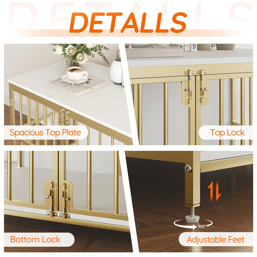 HOOBRO dog crate furniture assembly guide view, quick setup
