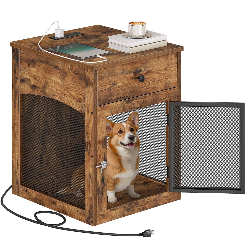 HOOBRO dog crate furniture easy assembly with numbered parts