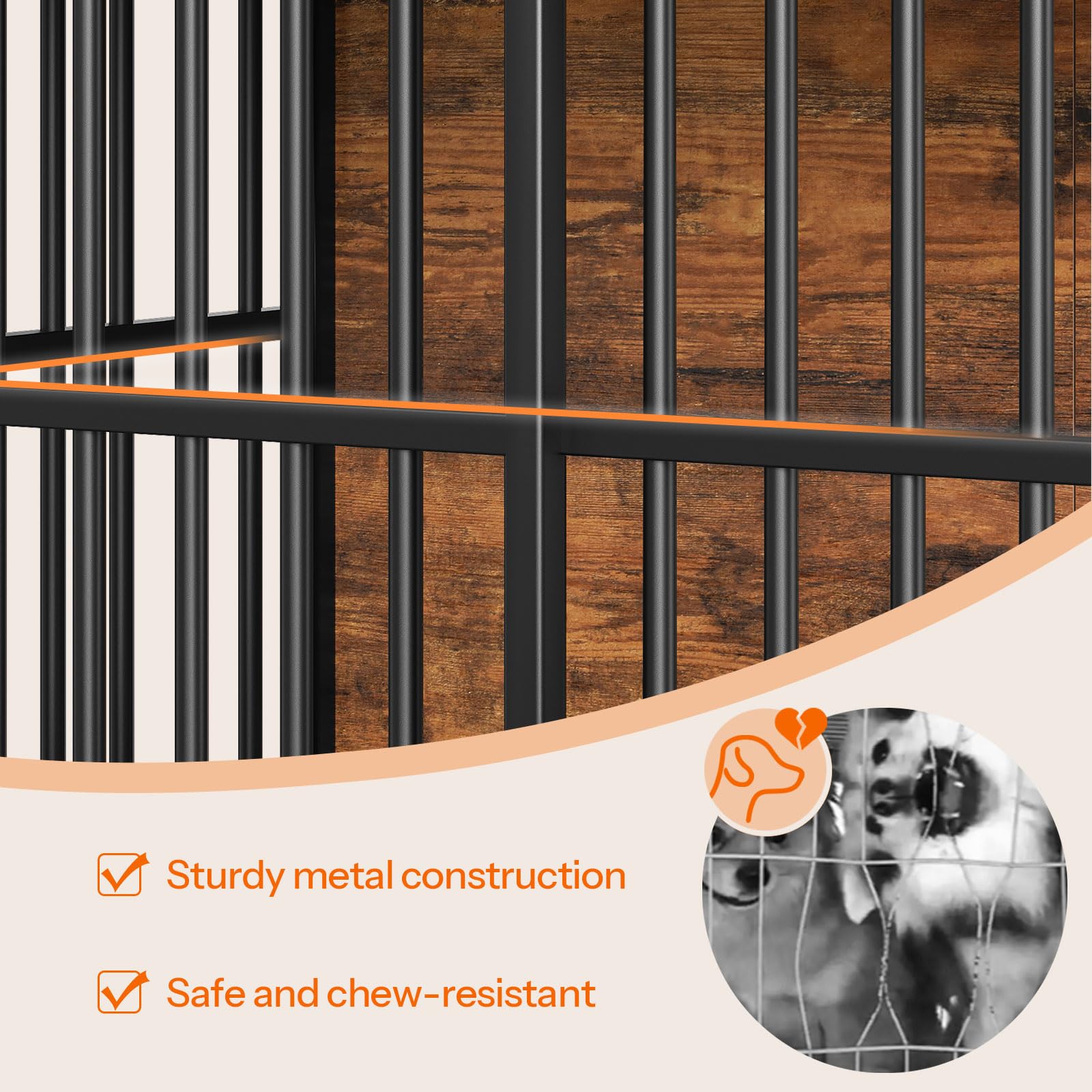 HOOBRO dog crate furniture chew-resistant materials support durable enclosure