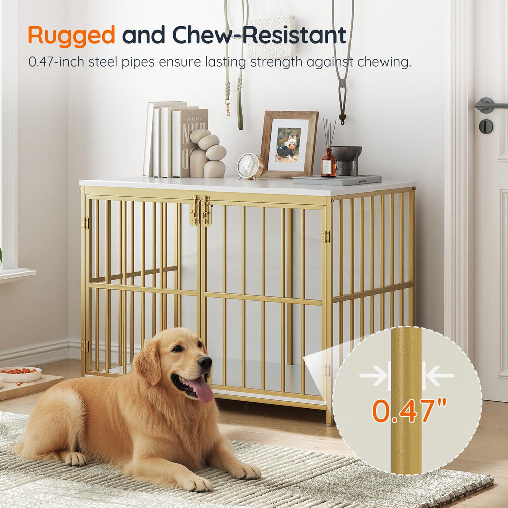 HOOBRO dog crate furniture dual door design for easy access and secure confinement