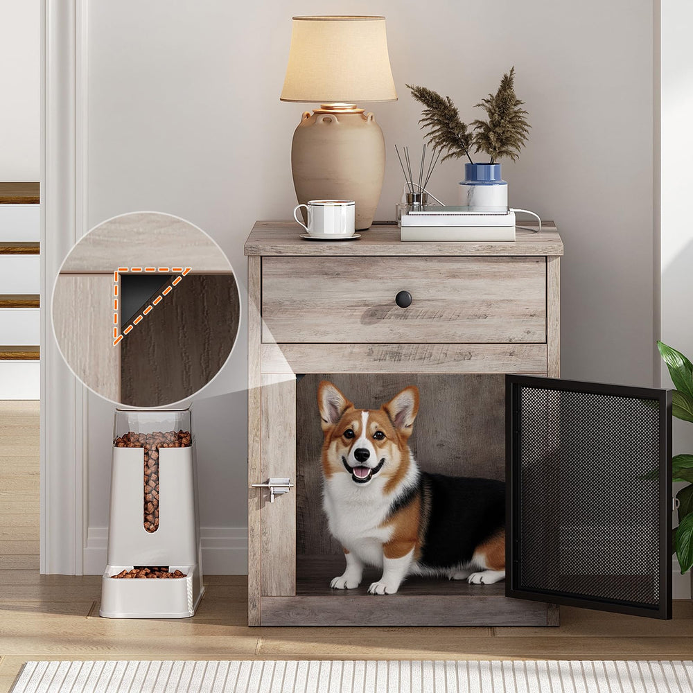 HOOBRO dog crate furniture easy-assembly parts and manual for quick setup