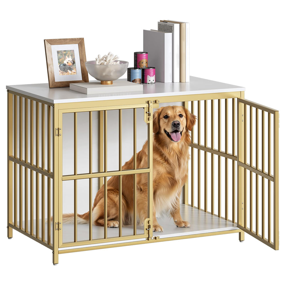 HOOBRO dog crate furniture side table front view, stylishly concealing a cozy pet space