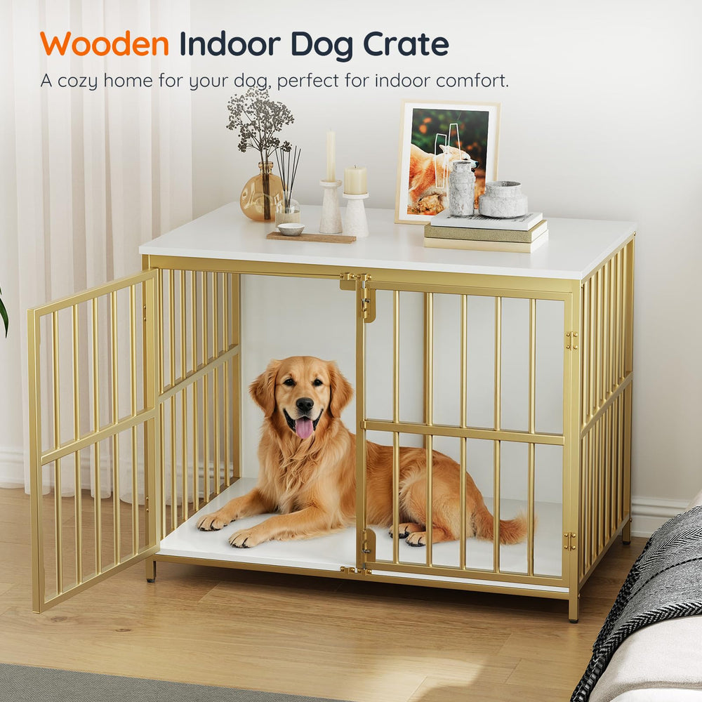 HOOBRO dog crate furniture sturdy construction with thick particleboard and steel tubing for lasting support