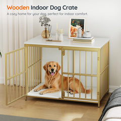 HOOBRO dog crate furniture sturdy construction with thick particleboard and steel tubing for lasting support