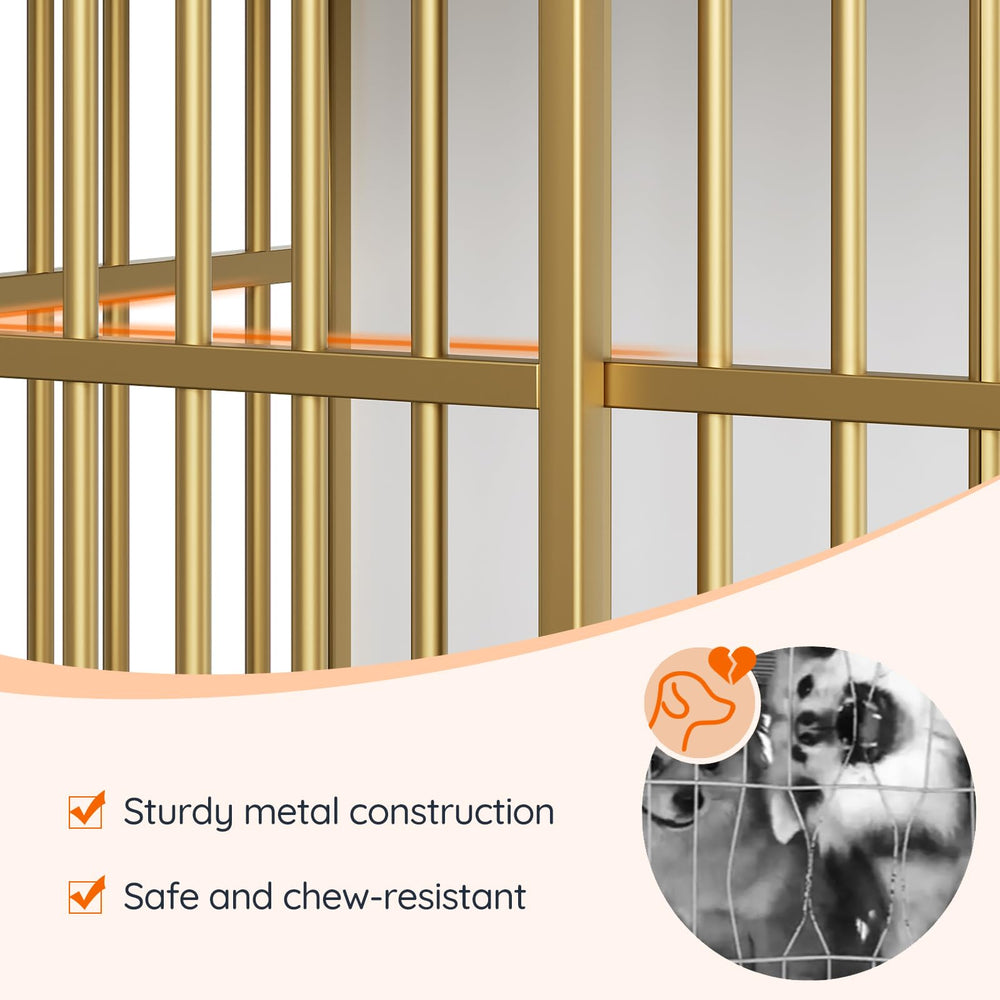 HOOBRO dog crate furniture white and gold finish blends with modern interiors