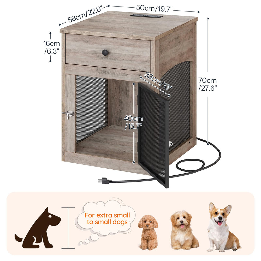 HOOBRO dog crate furniture ventilated-mesh side panel shows airflow and visibility