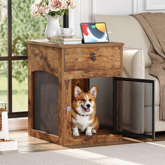 HOOBRO dog crate furniture three-sided mesh for ventilation and visibility