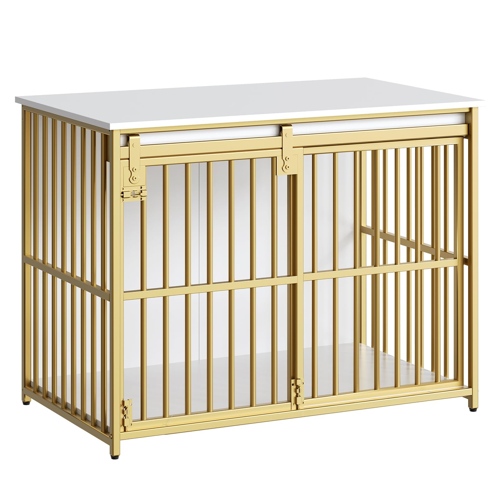 HOOBRO dog crate furniture wood-panel-detail conveys sturdy construction and refined finish