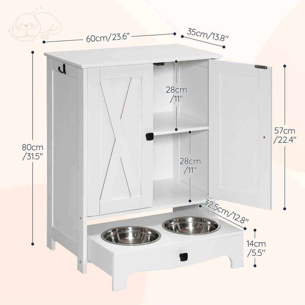 HOOBRO dog feeding station adjustable shelf detail for customizable height