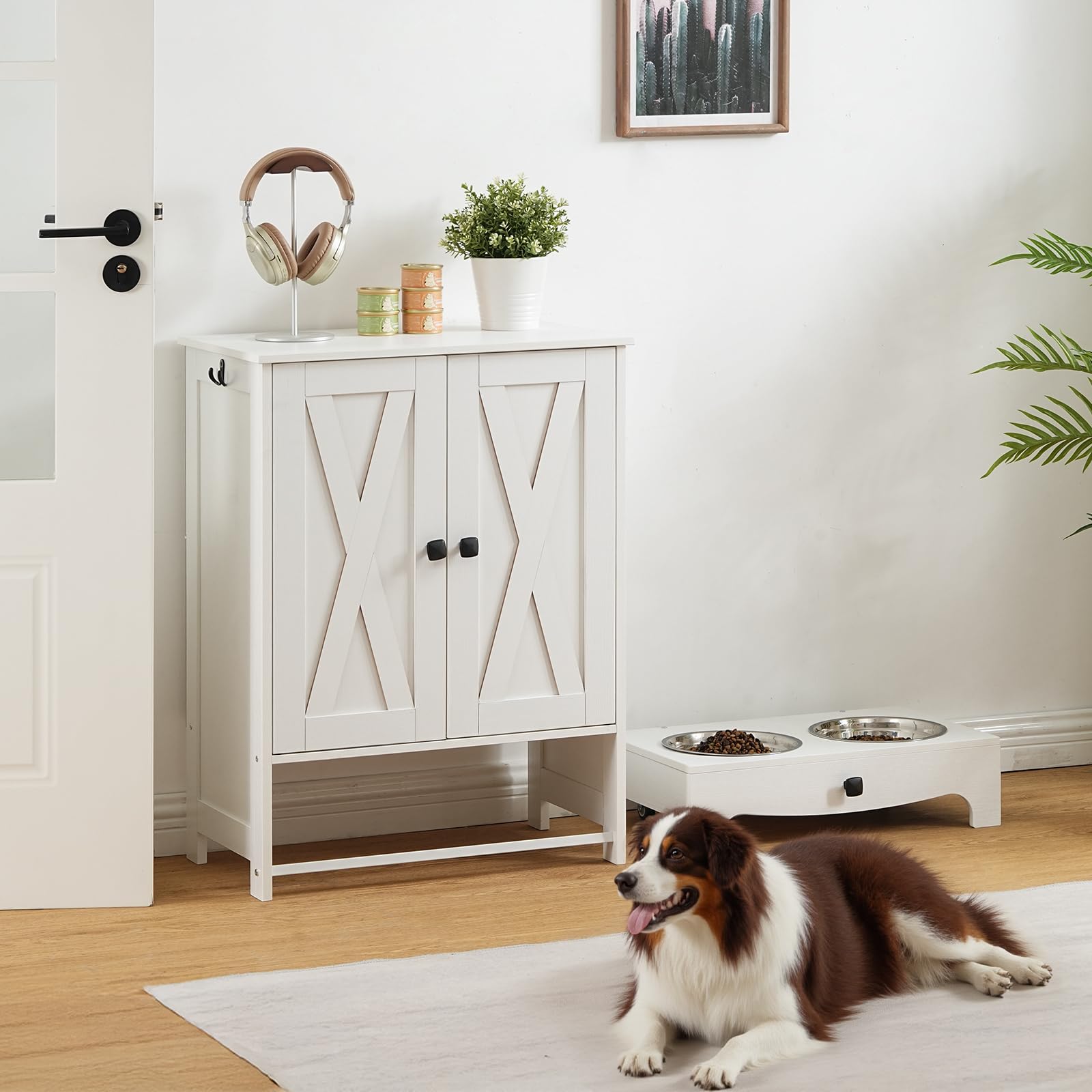 HOOBRO dog feeding station wheels enable easy repositioning during cleaning