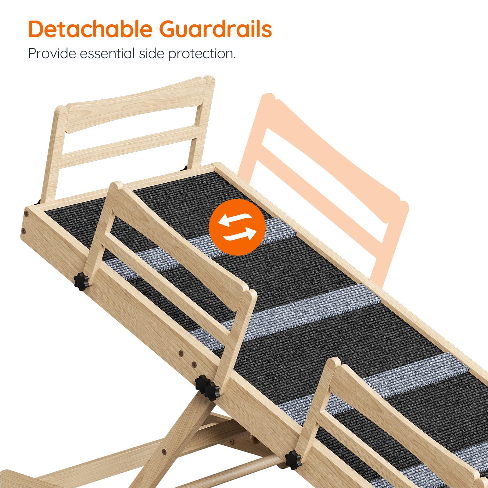 HOOBRO dog ramp pre-assembled main structure for quick setup