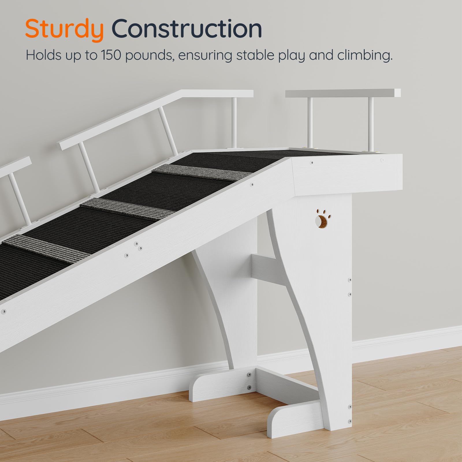 HOOBRO dog ramp in-use picture captures pet climbing with ease