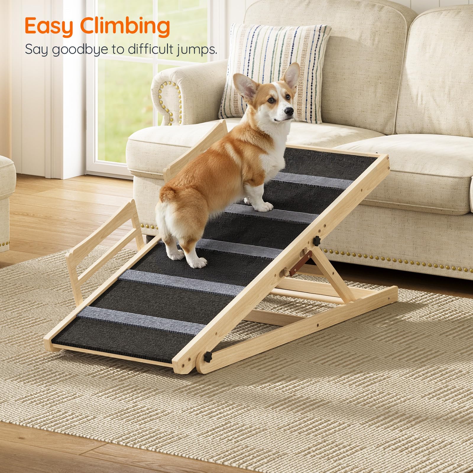 HOOBRO dog ramp folded flat for compact storage