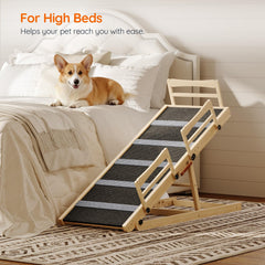 HOOBRO dog ramp detachable guardrails add safety during use