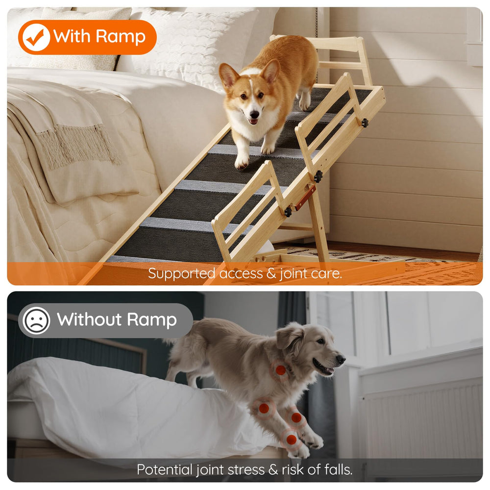 HOOBRO dog ramp triangular support delivers sturdy stability