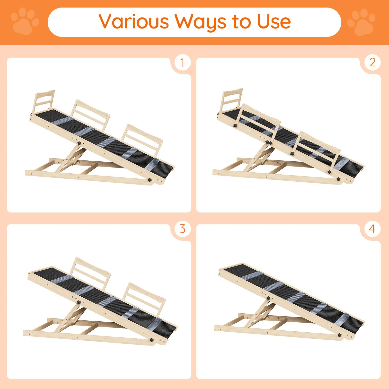 HOOBRO dog ramp usable on couch or car for versatile access