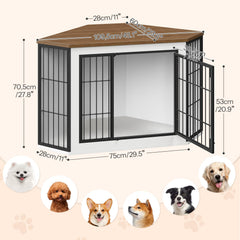 HOOBRO farmhouse-dog-crate-tv-stand blends rustic style with pet space.