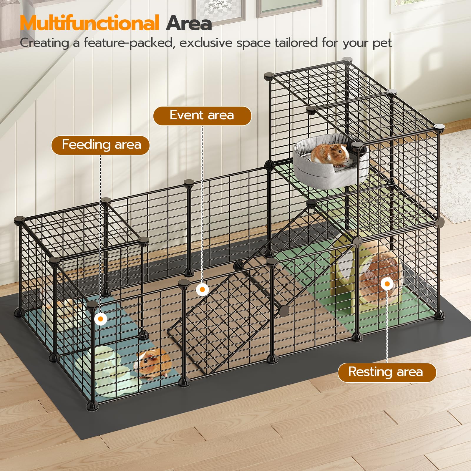 HOOBRO guinea pig cage ready for indoor and outdoor use