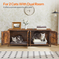 HOOBRO hidden litter box wooden stand blends with décor while organizing space