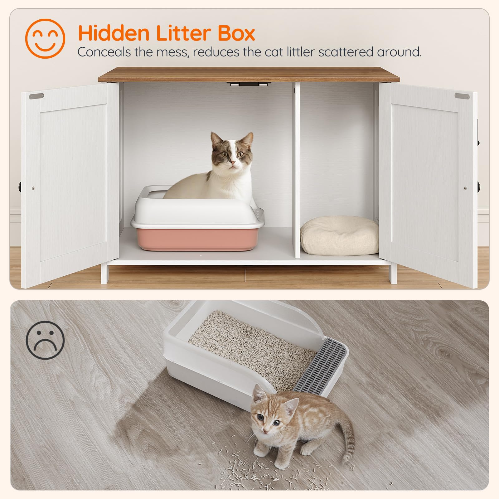 HOOBRO enclosure as end table with decor demonstrates dual-function furniture.