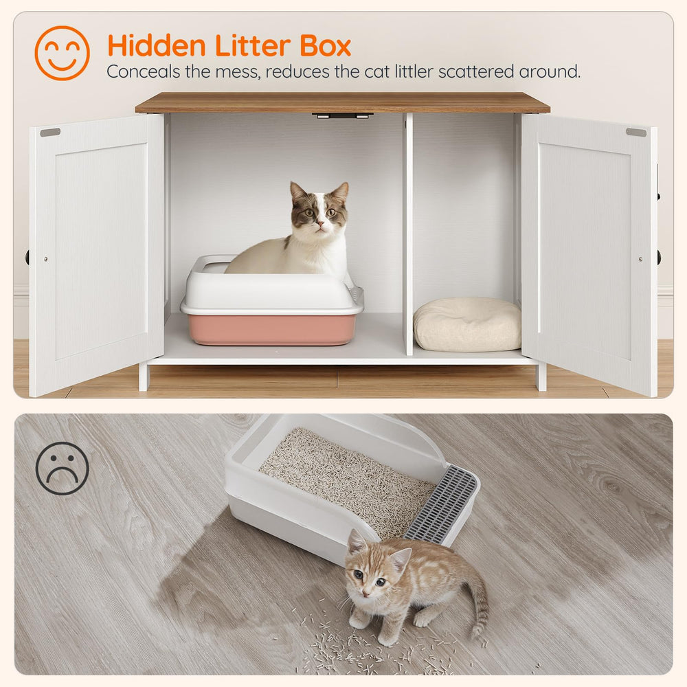 HOOBRO enclosure as end table with decor demonstrates dual-function furniture.