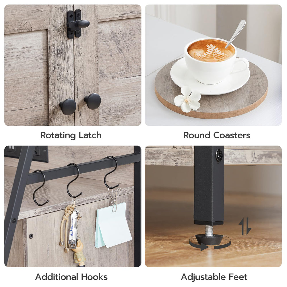 HOOBRO greige finish blends with decor while remaining sturdy.