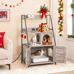 HOOBRO litter box interior spacious area for easy access and cleaning.