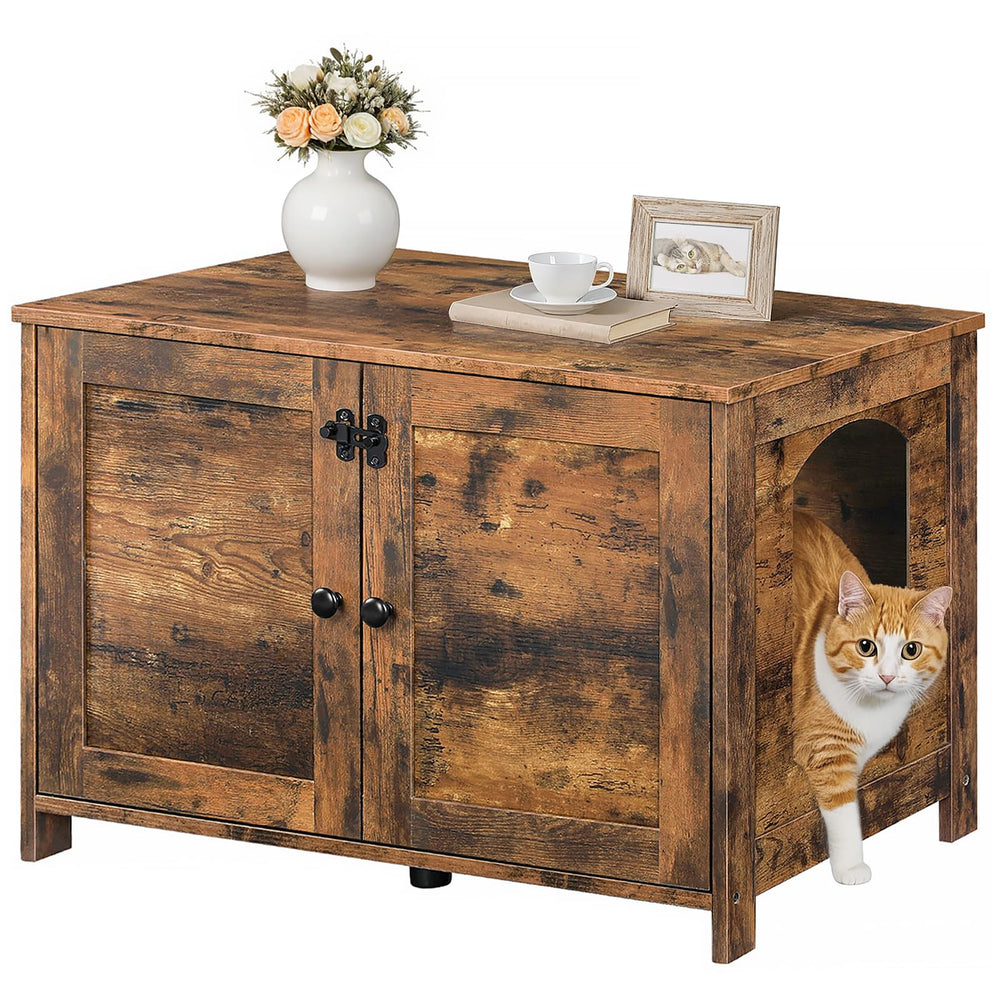 HOOBRO hidden litter furniture doubles as an elegant end table when not in use