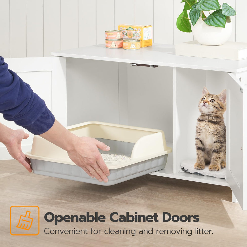 HOOBRO mat storage inside suggests convenient organization for litter mats and supplies.